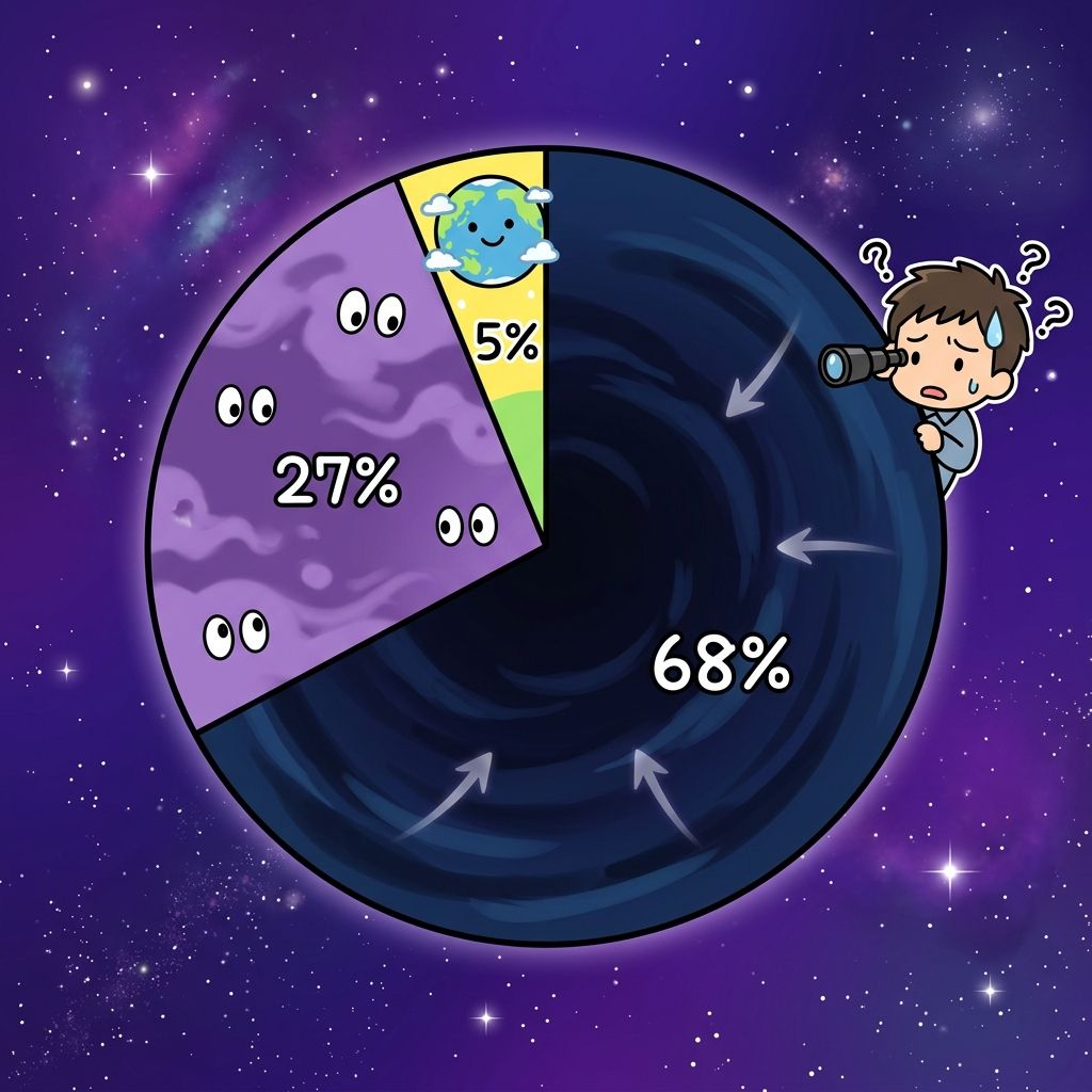 ダークマター・ダークエネルギーの円グラフ