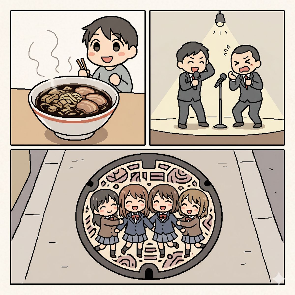 富山ブラック・ランジャタイ・ゆるゆりマンホール