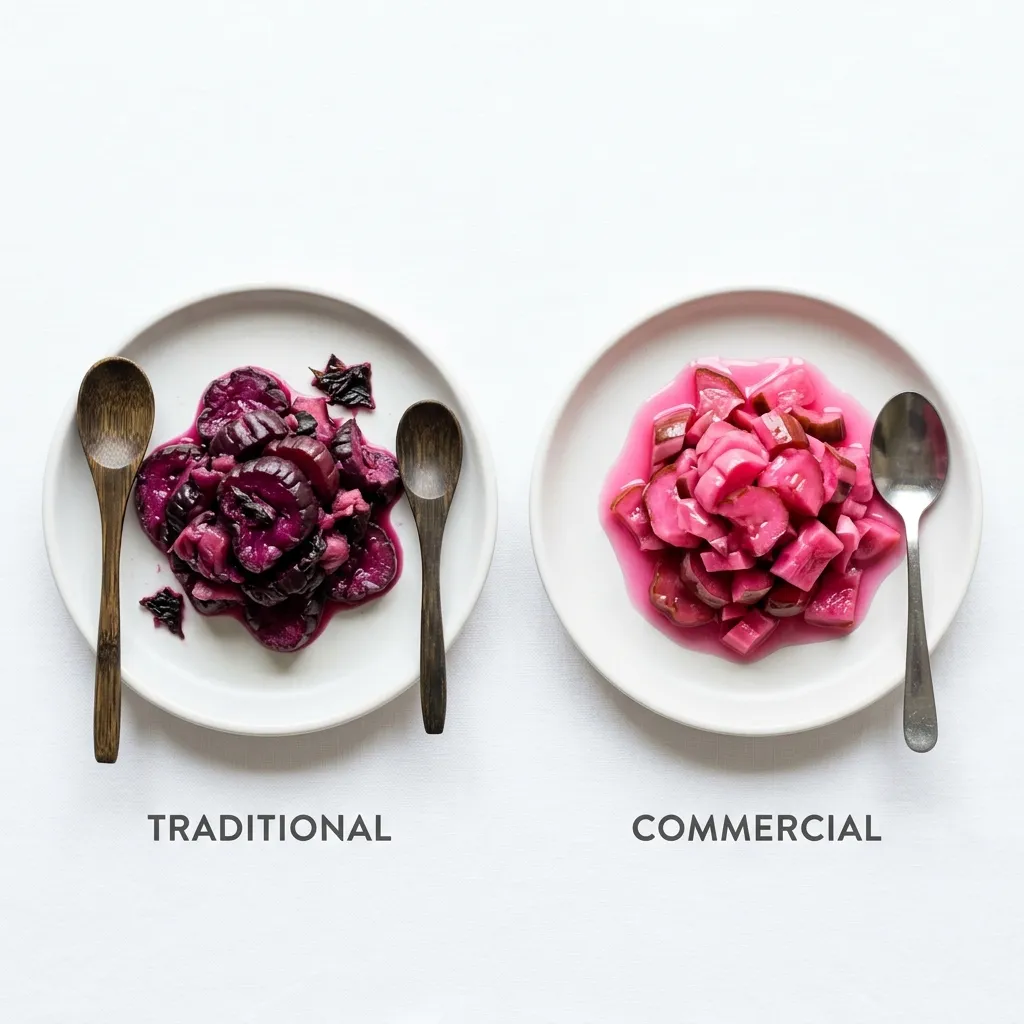 伝統的な柴漬けと市販品の比較